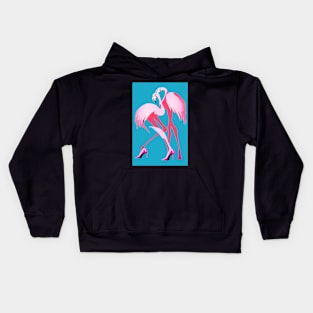 Two Flamingos in Pink Heels Kids Hoodie